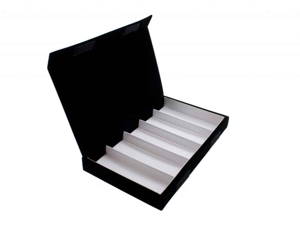 POS119 Brillenbox 5 pcs. Zwart fluweel