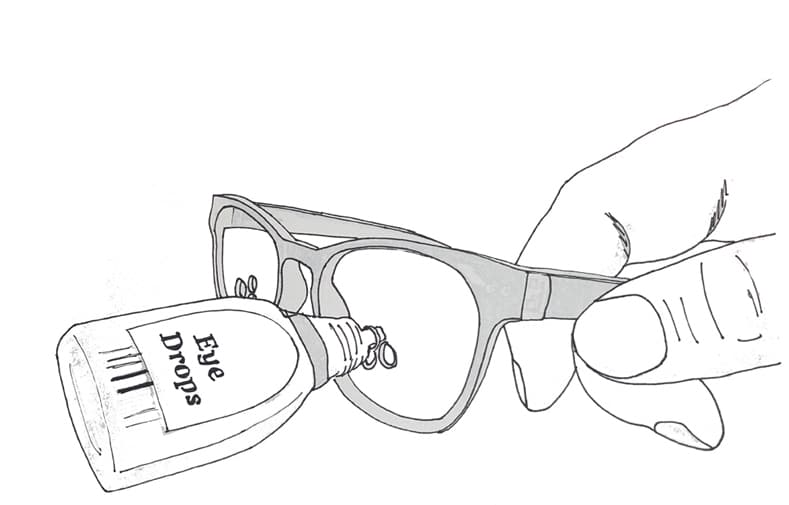 EyeDrop druppelbril 001 met 3 openingen