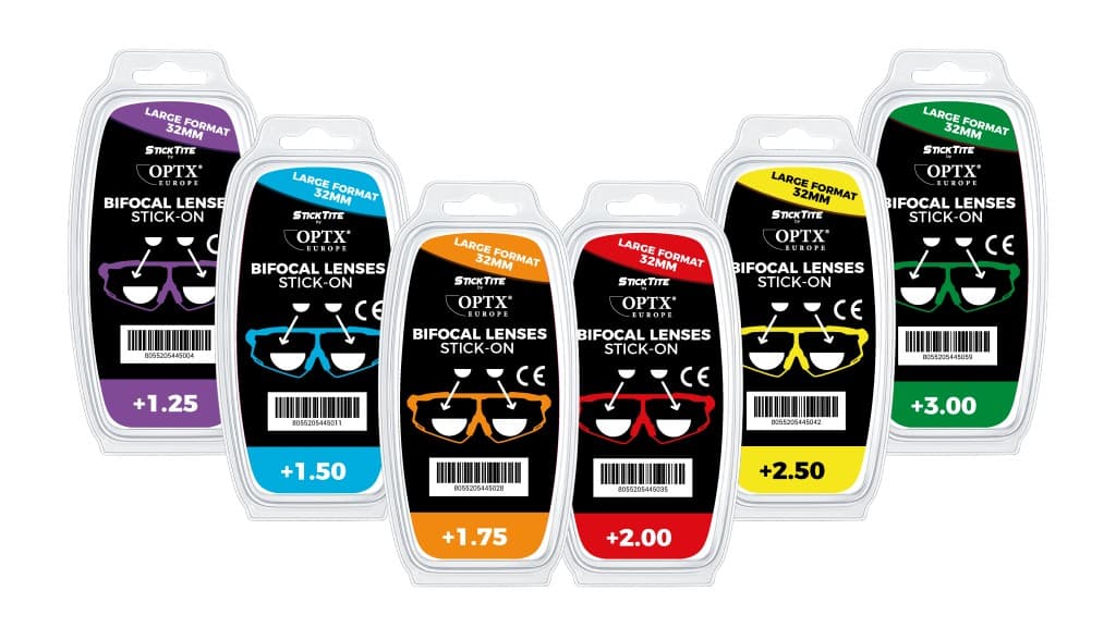 StickTite herplakbare bifocale lenzen + montage set (large) 32 mm